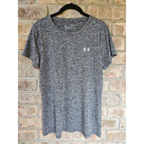 ALK Women's M Under Armour UA Tech-Twist Short Sleeve T-Shirt Black Tee Shirt - Picture 2 of 6